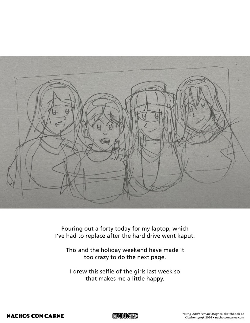 "Young Adult Female Magnet" sketchbook #2