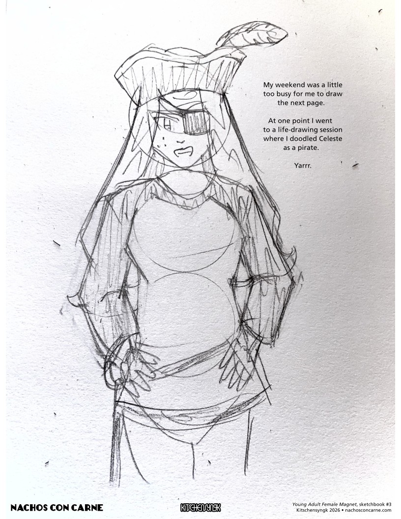 "Young Adult Female Magnet" sketchbook #3