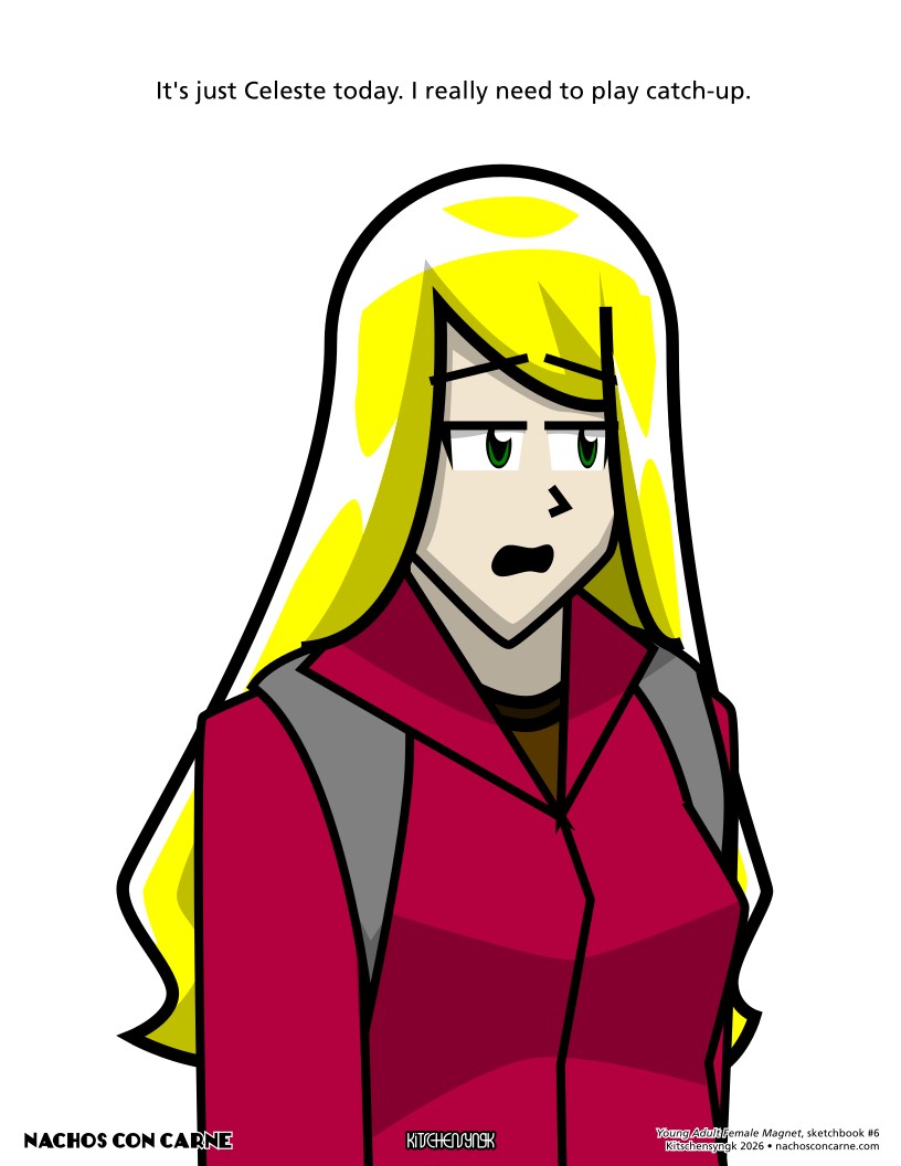 "Young Adult Female Magnet" sketchbook #6